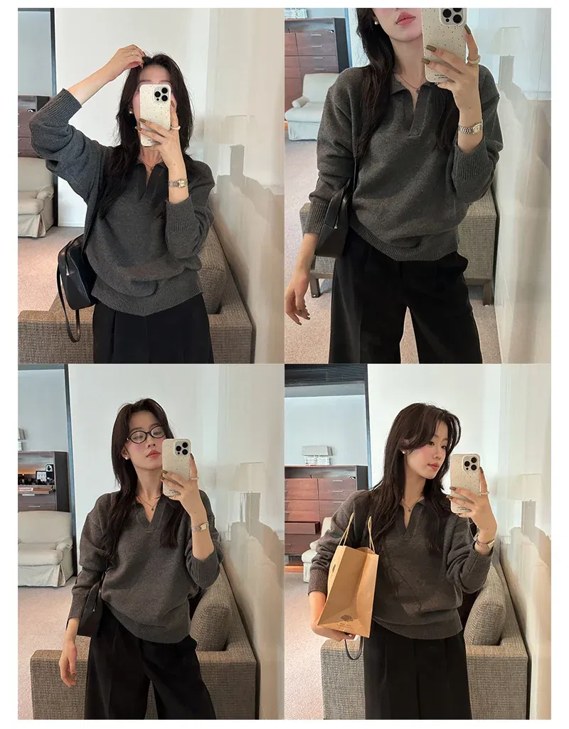 긴팔 티셔츠 모델 착용 이미지-S1L9