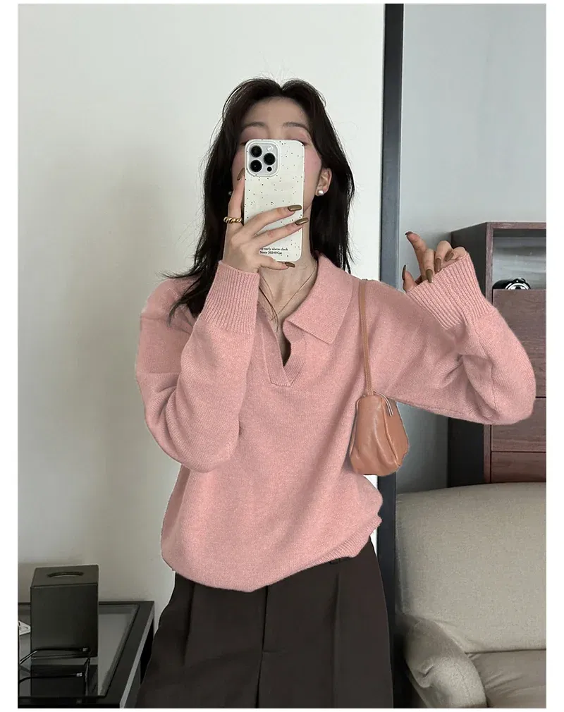 긴팔 티셔츠 베이비핑크 색상 이미지-S1L26