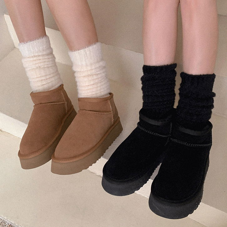 Hairy Ribbed slim leg warmers 袜子