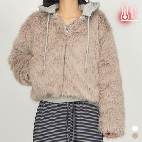 Hood Detachable Fur Jacket ZI021