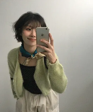 파디아 헤어리 투버튼 가디건