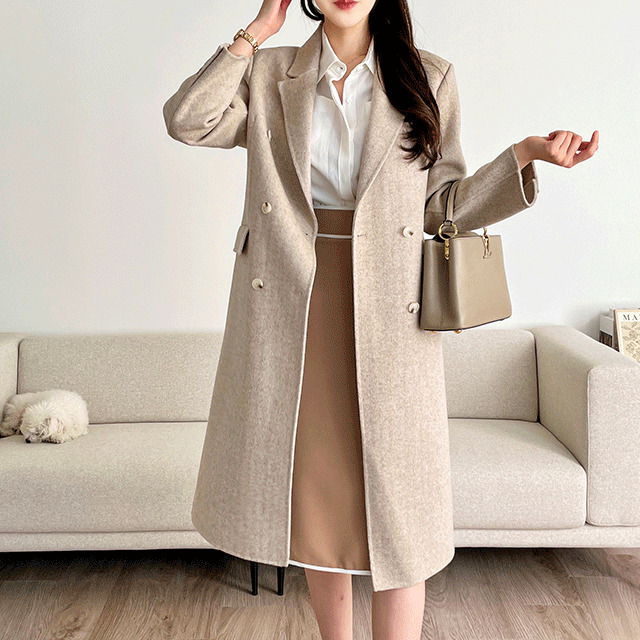 Standard Handmade Wool 90 Trench Belt Double Coat Winter Long Coat 大衣