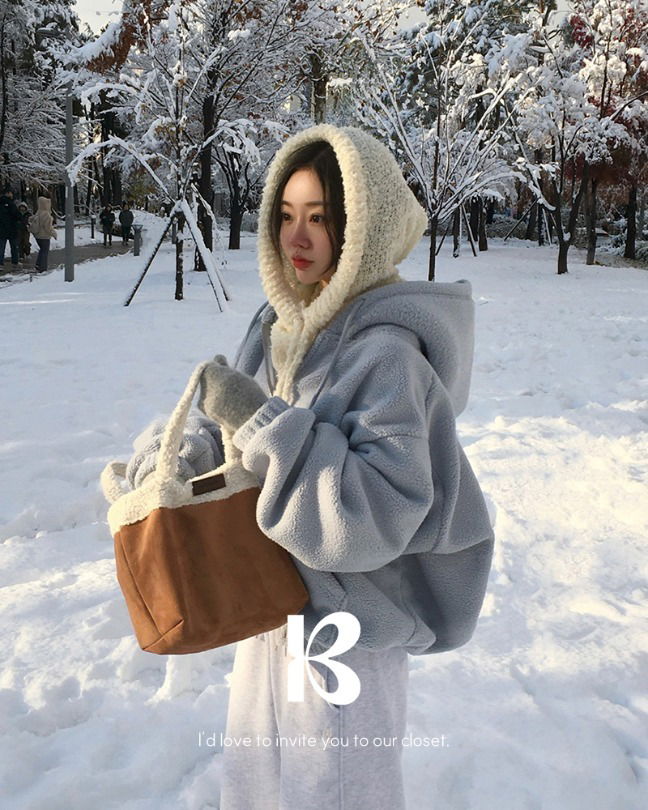 퍼피 뽀글이 투웨이 후리스 집업