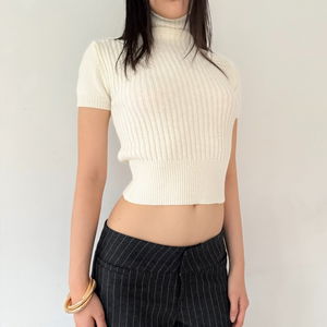 struct rib crop knit (3color)