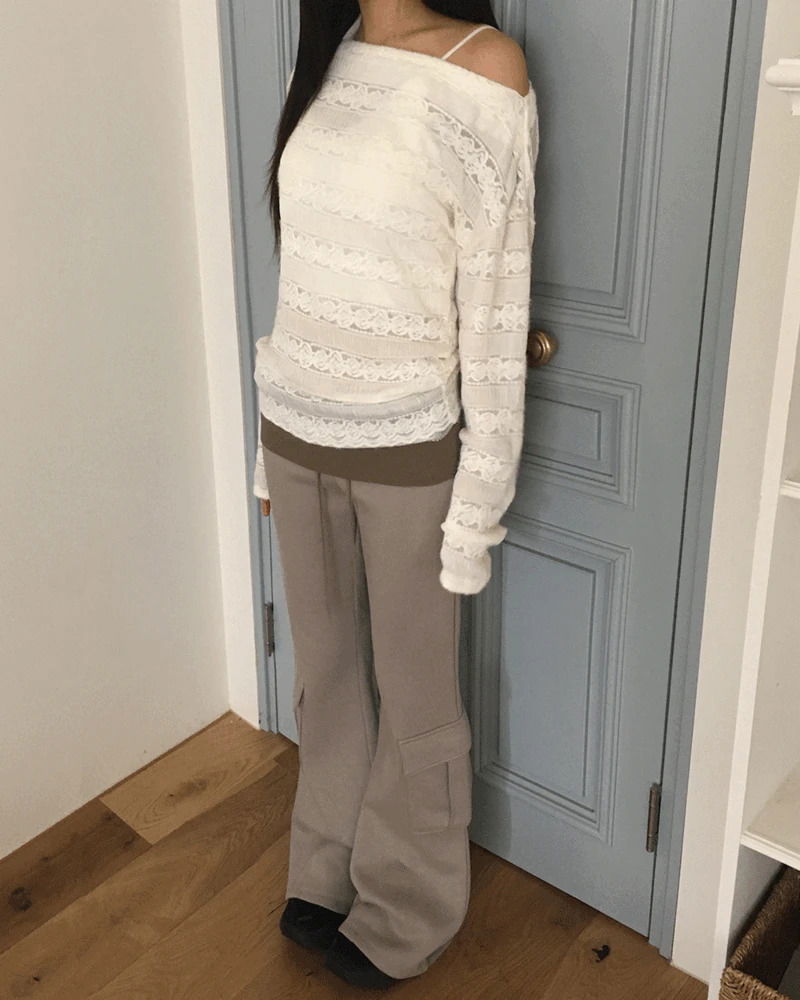 Lemo Fleece Fleece-lined Flared Fold Pants 长裤