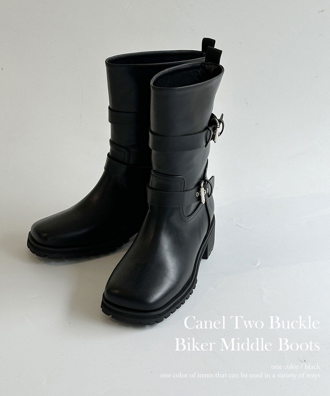 Cannell two buckle biker mid boots 靴子